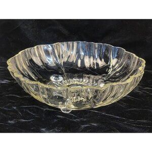 Vintage Indiana Glass "Sunflower" Three-Footed Serving Bowl